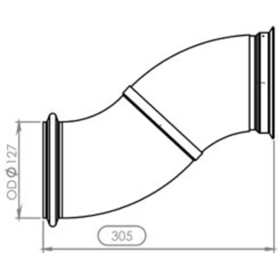 Abbildung von DINEX 21555 Abgasrohr 305, 305 mitte 127 Euro 4 (D4)