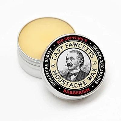 Abbildung von Capt. Fawcetts Sid Sottung&#039;s Moustache Wax &quot;Barberism&quot;