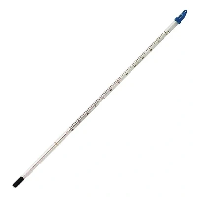 Abbildung von Glasthermometer 10 bis +50 C, 300 mm. Zur Messung von Wasserflüssigkeit für selbstgemachten Wein und Bier oder Labor wissenschaftliche Verwendung. Hergestellt in Großbritannien