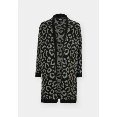 Abbildung von ONLY Onljade Animal Cardigan Strickjacke Black/medium grey melange, Damen, Größe: XS, melange