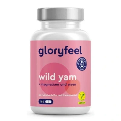 Abbildung von Wild Yam + Mönchspfeffer Frauenmantel 180 Kapseln Plus Magnesium &amp; Eisen Hochdosierter Extrakt aus der Yamswurzel