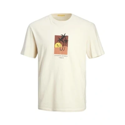Abbildung von JACK&amp;JONES Herren JORARUBA Branding Tee SS Crew Neck T Shirt, Buttercream, M