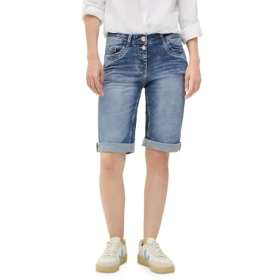 Abbildung von Cecil SLIM FIT Jeans Shorts, Damen, Größe: 32, Blau