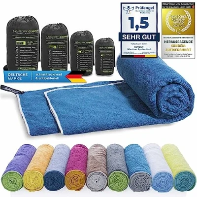 Abbildung von LightDry® Original Mikrofaser Sporthandtuch Backpack Reise Handtuch Sport &amp; Fitness Badehandtuch saugfähig, leicht antibakteriell und extrem schnell trocknend