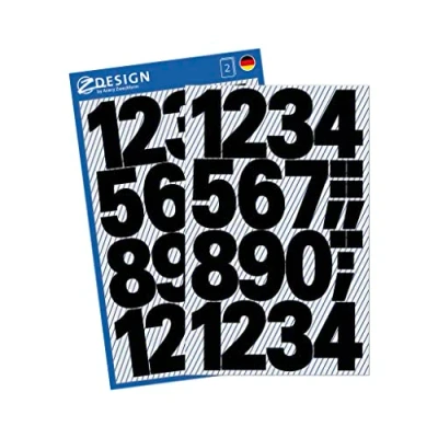 Abbildung von AVERY Zweckform 3785 Zahlen Aufkleber 48 Stück (Sticker mit Nummern von 0 9, Schriftgröße 25 mm, wetterfeste Folie, permanent, starker Halt, Etiketten zum Basteln, Dekorieren, Gästebuch, Fotoalbum)