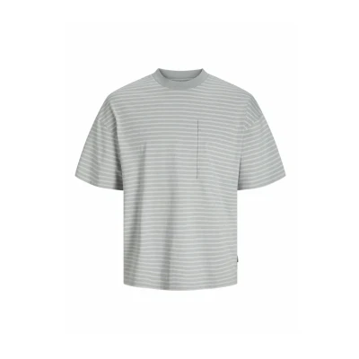 Abbildung von Jack &amp; Jones Gestreift Rundhals Tshirt print, Herren, Größe: Large, Grey