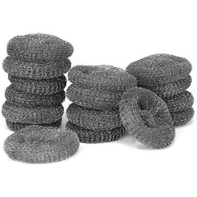 Abbildung von com four® 16x Topfreiniger Stahlwolle Schwamm Putzwolle Scheuerschwamm (16 Stück Metall Reiniger)