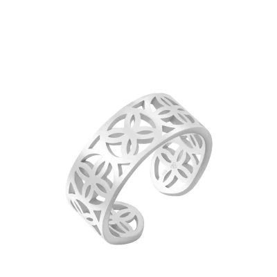 Abbildung von Elli Flower OF LIFE Ring, Damen, Größe: 54, Silber