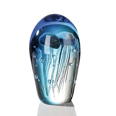 Abbildung von Casablanca Deko Skulptur, Briefbeschwerer aus Glas Quallen mundgeblasen Höhe 20 cm ca. 3,5 kg schwer