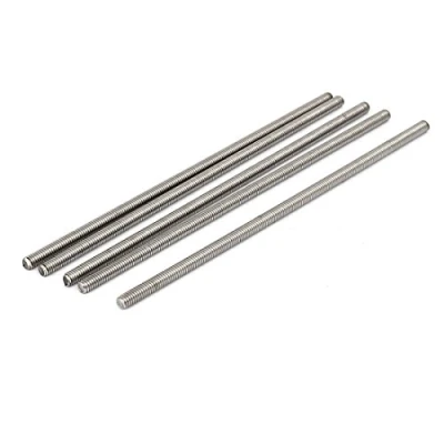 Abbildung von sourcing map 5 Stk M4 x 120mm 304 Edelstahl Vollständig gestreckte Stabbolzen Silber Ton de