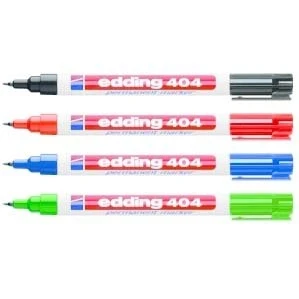 Abbildung von 4er Set Edding Permanentmarker 404 in 4 Farben, nachfüllbar