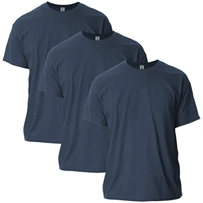 Abbildung von Gildan Uni Erwachsene Ultra Cotton, Style G2000, Multipack T Shirt, Heather Navy (3er Pack), XL