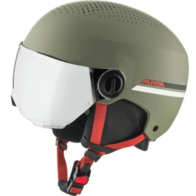Abbildung von ALPINA Unisex Jugend ZUPO Visor Q LITE Skihelm, Olive red matt, 48 52