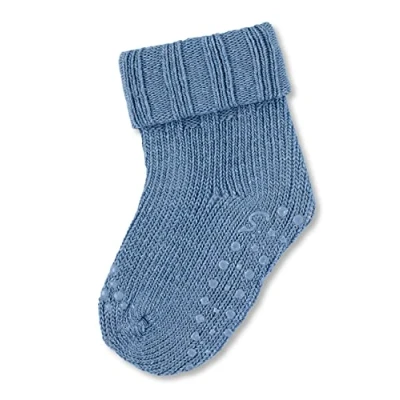 Abbildung von Sterntaler Unisex Kinder Krabbelsocken Abs krabbelsöckchen Wolle, Mittelblau, 18