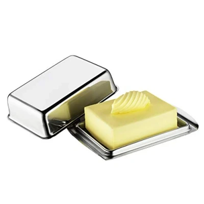 Abbildung von Küchenprofi Butterdose mit Deckel, rostfreier Edelstahl, 16 x 10 5 cm, für 250 g Butter, Butterbox den Kühlschrank, Butterschale, Edelstahl