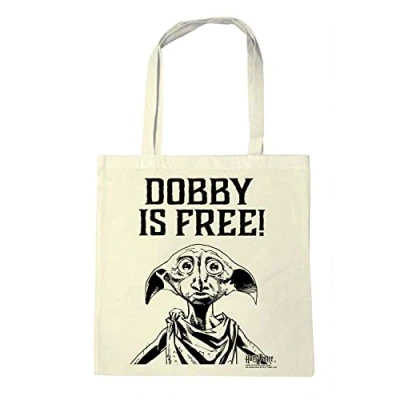 Abbildung von Logoshirt® Harry Potter I Dobby Is Free wiederverwendbare Tasche Stofftasche Baumwolltasche bedruckt 100% Baumwolle mit langen Tragegriffen natur lizenziertes Originaldesign