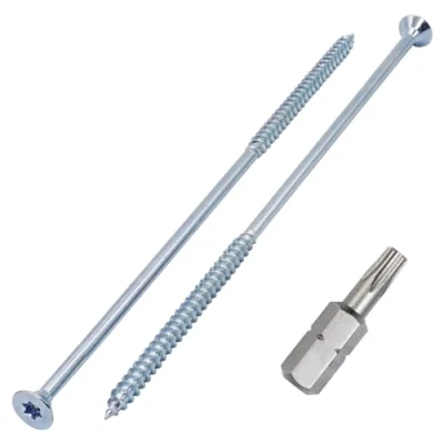 Abbildung von SKIR&#039;CO (10 Stück) Holzschrauben aus verzinktem Stahl 6,0 x 220 mm, Torx Senkkopfschrauben, Spanplattenschrauben, Teilgewinde