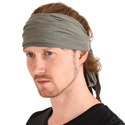 Abbildung von Stirnband Herren Bandana Kopftuch, Haarband Damen Wickeln Lange Dekorative Bänder, Schweißbänder Japanische Mode, Zubehör Für Pirat Ninja Anthrazit