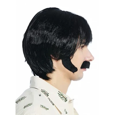 Abbildung von WIG ME UP 91872 P103 Perücke Schnauzbart Koteletten Set Karneval Halloween schwarz retro 70er Jahre TV Bulle Cop