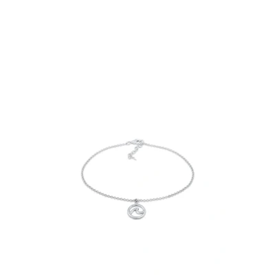 Abbildung von Elli Anklet WAVE Beach Maritime Armband silvercoloured, Damen, Größe: 22, Silver coloured