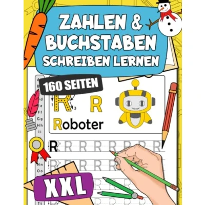 Abbildung von Buchstaben und Zahlen Schreiben Lernen: Erste Üben Ideal Vorschulbuch Für Kinder Ab 4 Jahren