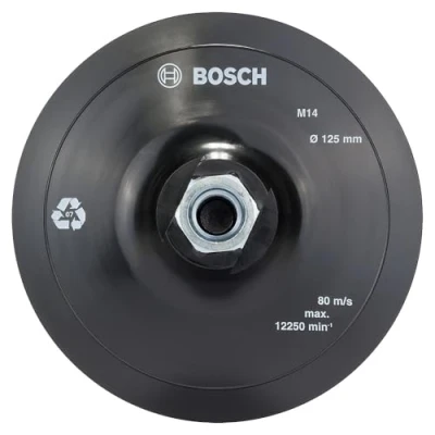 Abbildung von Bosch 1x PRO Backing Pad für kleine Winkelschleifer, M14, Klettverschluss (Ø 125 mm, Professional Zubehör Kleiner Winkelschleifer)