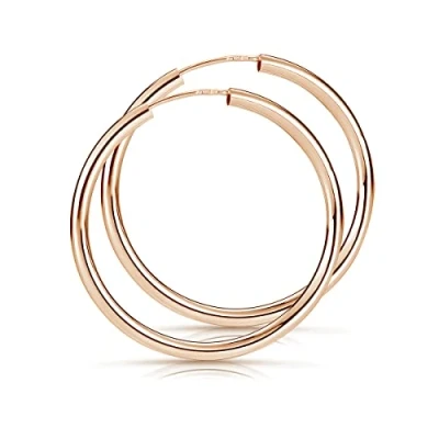 Abbildung von MATERIA by Matthias Wagner Rosegold Creolen Damen Mädchen 29mm Gold Ohrringe 925 Silber rosé vergoldet flexibel SO 366