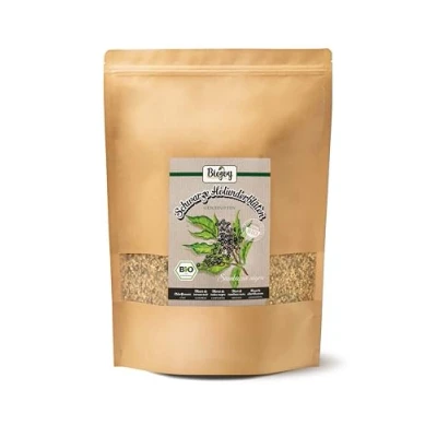 Abbildung von Biojoy BIO Holunderblütentee (500 g), schwarze Holunderblüten getrocknet und geschnitten, Holundertee (Sambucus nigra)