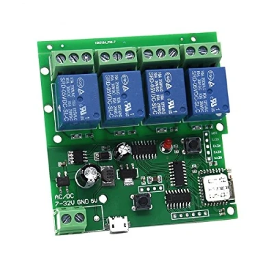 Abbildung von 4 Kanal WIFI Momentary Inching Relais Selbstsicheren Schalter Modul, DIY Garagentor Controller (5 32V)