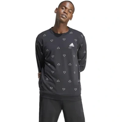 Abbildung von adidas Sportswear Seasonal Essentials Monogram Graphic CREW Sweatshirt, Herren, Größe: Small, Black