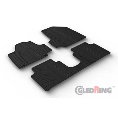 Abbildung von Gledring 0422 Fußmattensatz Gummi vorne und hinten 4 schwarz 750mm 550mm