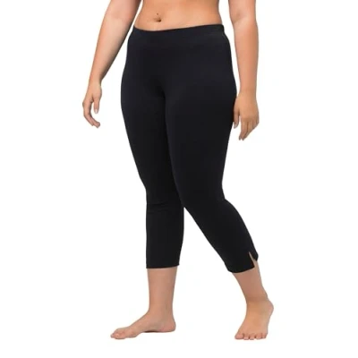 Abbildung von Ulla Popken Damen Caprihose Hosen, Blauschwarz, 70 EU