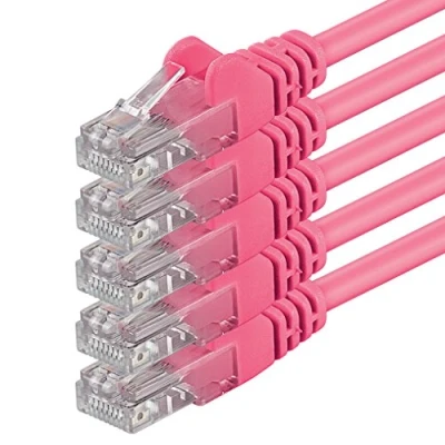 Abbildung von 1aTTack.de 2m magenta 5 Stück (PACK) CAT.6 CAT6 Ethernet Lan Netzwerk Kabel 1000 Mbit/s Patchkabel