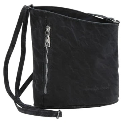 Abbildung von JENNIFER JONES Modische Damen Handtasche Umhängetasche Crossbody Bag Schultertasche mit verstellbarem Henkel (Style B, Marmor Schwarz)