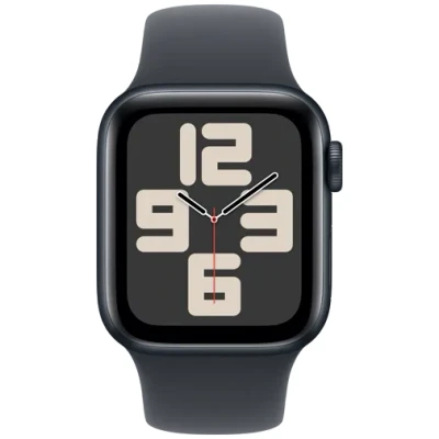 Abbildung von Apple Watch SE 2024 40mm Schwarz (Schwarzes Silikon Armband S/M)