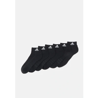Abbildung von adidas Unisex Kinder Cushioned Sportswear Ankle Socks 6 Pairs, Black/White, 7 Years