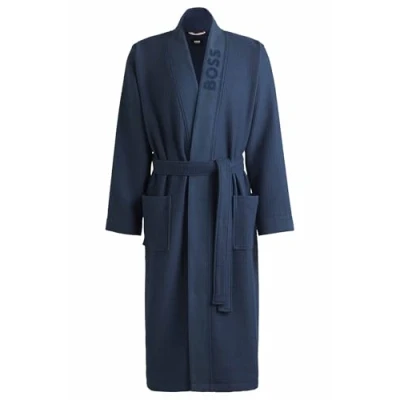 Abbildung von BOSS Waffle Kimono Bademantel, Herren, Größe: XL, Medium blue