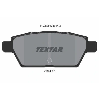 Abbildung von TEXTAR 2458102 Bremsbelagsatz nicht für Verschleißwarnanzeiger vorbereitet MAZDA: 6 Estate, Saloon, Hatchback