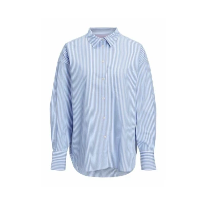 Abbildung von JJXX Women&#039;s JXJAMIE LS Relaxed POPLIN Shirt NOOS Hemdbluse, Navy Blazer/Stripes:Stripes, L