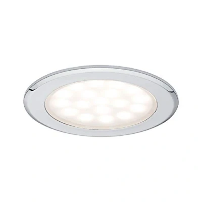 Abbildung von Paulmann 99920 LED Möbelleuchte Einbauleuchte rund incl. 2x2,5 Watt Schrankleuchte Chrom Schranklicht Aluminium, Kunststoff Küchenlampe 3000 K