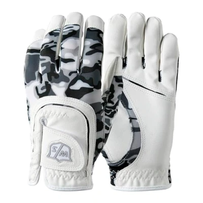 Abbildung von Wilson Staff Golfhandschuh, Fit All JR Glove, One Size, Für Jugendliche, Linke Hand, Weiß/Schwarz, Mikrofaser Synthetik, WGJA00913