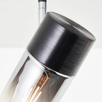 Abbildung von Brilliant Deckenstrahler »Alia«, 4 flammig, Leuchtmittel E27 ohne Leuchtmittel, 23,5 x 74,5 14,5 cm, E27, schwenkbar, Metall/Rauchglas, schwarz