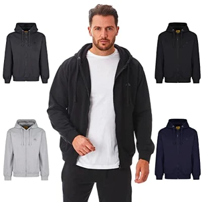 Abbildung von Iron Mountain IMSWT204 Mens Reclaimed Garn Eco Friendly Anti Pil Flexible Bequeme Soft Fleece Kapuzenoberteil, Schwarz, S