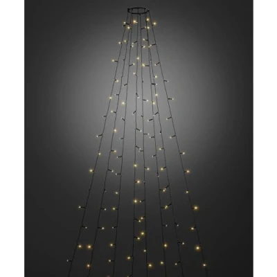 Abbildung von Konstsmide, 6327 800, LED Baummantel mit Ring 11, Globes, 8 Stränge à 30 Dioden, vormontiert, 240 bernsteinfarbene 24V_Außentrafo, schwarzes Kabel Gold LEDs