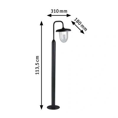 Abbildung von Paulmann LED Pollerleuchte »Vintario IP44 rund 1.135mm max. 20W 230V Anthrazit E27 Aluminium«, 1 flammig, Leuchtmittel ohne Leuchtmittel, seewasserresistent