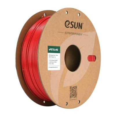 Abbildung von eSUN PETG Filament 1.75mm, PETG+HS Hochgeschwindigkeits 3D Drucker Filament, Maßgenauigkeit +/ 0.03mm, 1KG Spule (2.2 LBS) Schnelligkeit für High Speed Drucker,Feuerrot