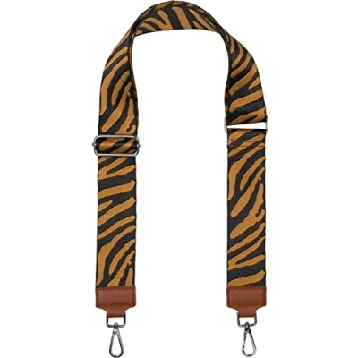 Abbildung von styleBREAKER Breiter Taschen Schulterriemen verstellbar mit Zebra Muster, Wechsel Taschengurt, Handyband, Handykette 02013033, Farbe:Weiß Schwarz