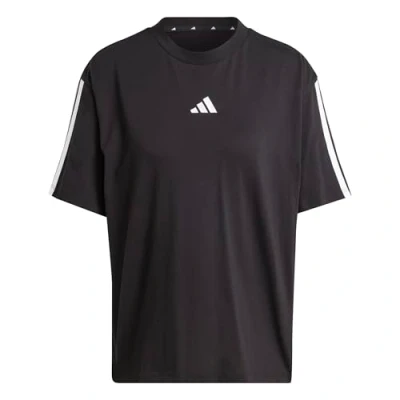 Abbildung von adidas Damen Essentials 3 Stripes Boyfriend T Shirt, Black/White, XXL