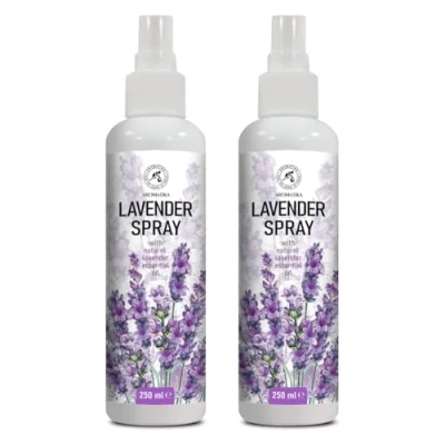 Abbildung von Lavendel Aromaspray Set 2x250ml Aromatisches Spray Kissenspray Raumspray mit Ätherisches Öl für Entspannung Beruhigung Yoga Lavendelkissen