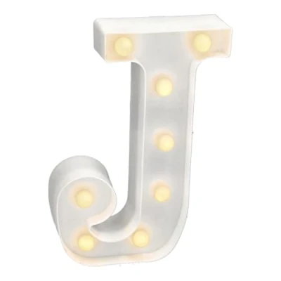 Abbildung von JANDEI Warmes Licht LED Zahlen und Buchstaben für Dekoration Atmosphäre, leuchtendes Herz, Nachtlichter, Geburtstage, Hochzeiten, Schaufenster. Sie funktionieren mit AA Batterien (J)